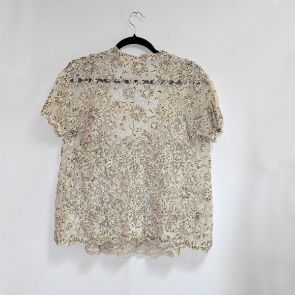 Beaded Sheer Lace Tank And Short Sleeve Cardigan - Picture 5 of 10